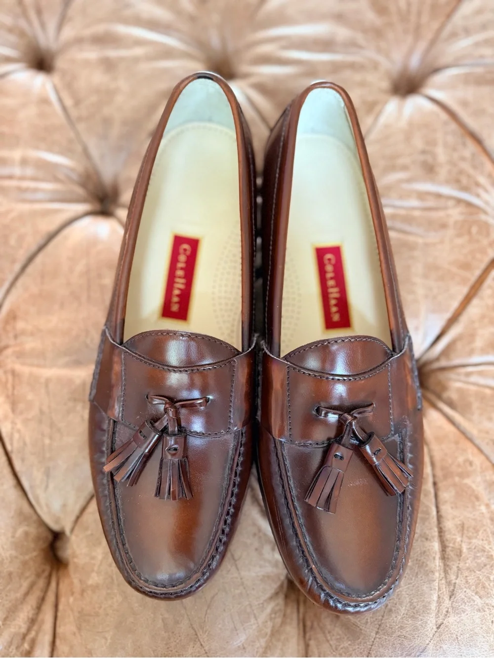 Cole Haan Men’s 11.5B Brown Leather Tassel Loafers Dress Shoes Slip On Moc
